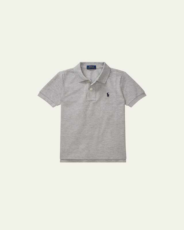 Boy's Short-Sleeve Logo Embroidery Polo Shirt, Size 2-3